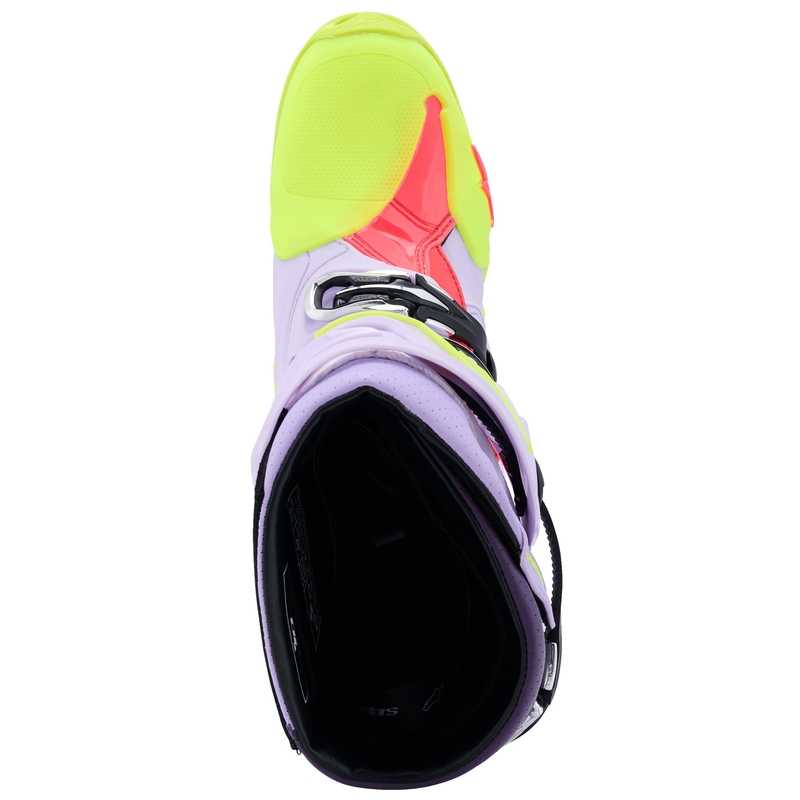 Alpinestars Tech 10 Supervented purppura-fluo-kelta-vaaleanpunainen moottoripyörä saappaat