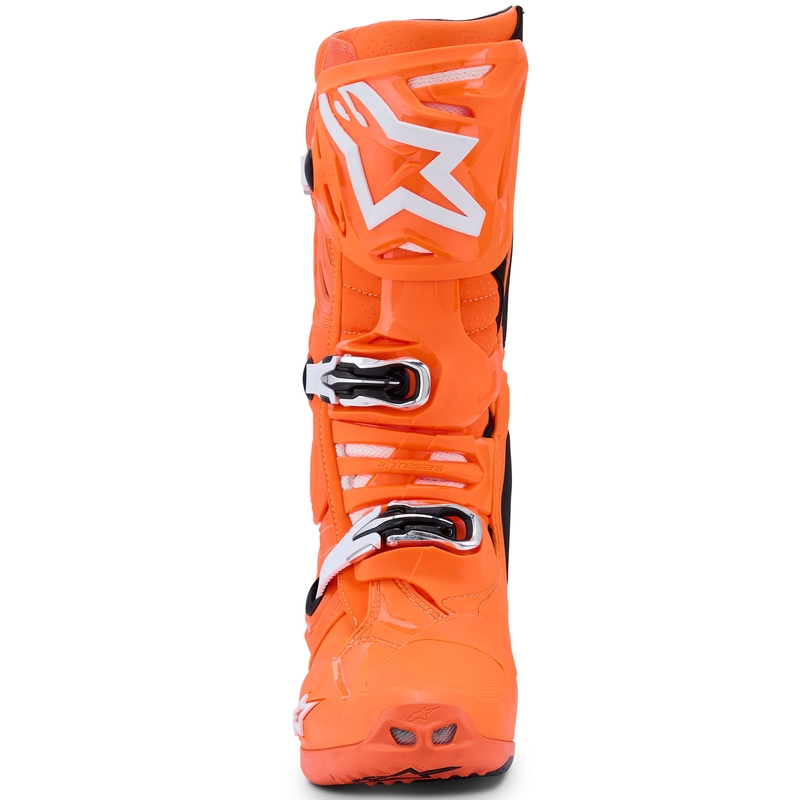 Alpinestars Tech 10 Supervented fluo oranssi-musta-valkoinen moottoripyörä saappaat