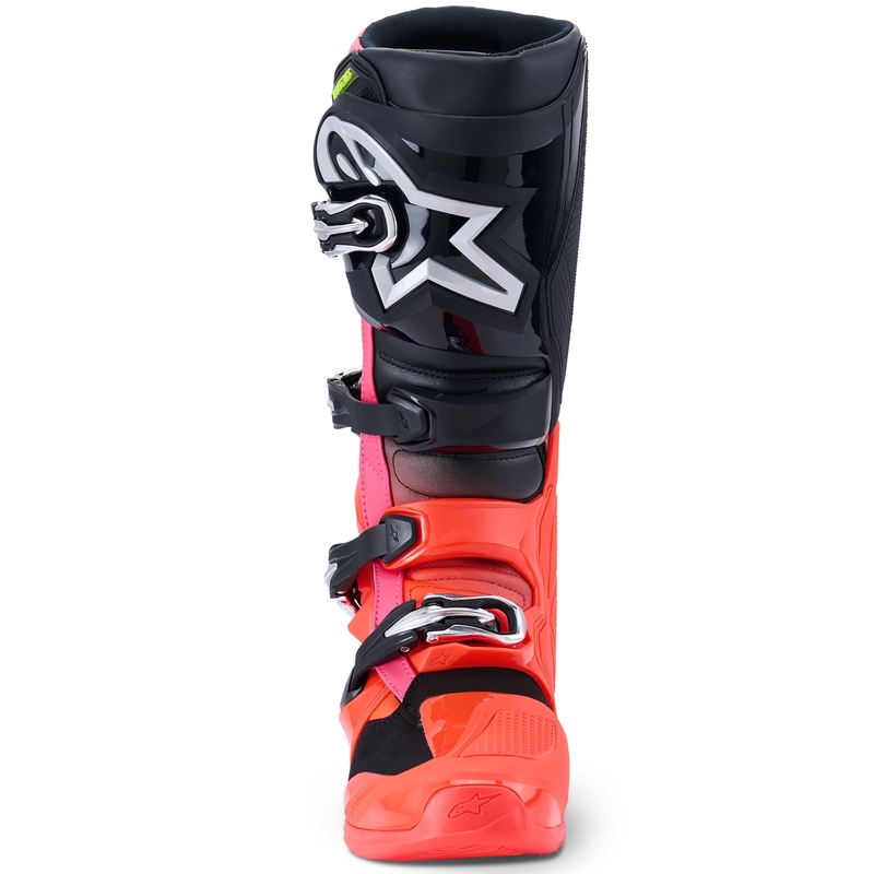 Alpinestars Tech 7 musta-fluo punainen-fluo vaaleanpunainen moottoripyörä saappaat