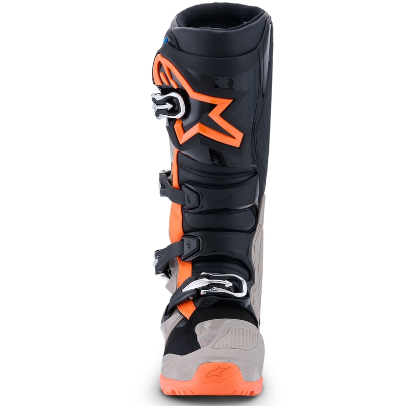 Alpinestars Tech 7 Enduro Musta-Tummanharmaa-Fluo-oranssi Moottoripyöräilykengät