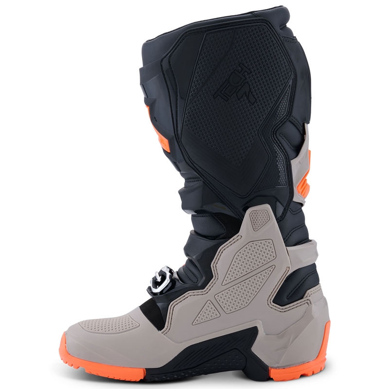 Alpinestars Tech 7 Enduro Musta-Tummanharmaa-Fluo-oranssi Moottoripyöräilykengät