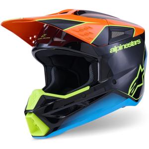 Alpinestars S-M3 Fray Motocross kypärä musta-fluo oranssi-fluo keltainen-turkoosi