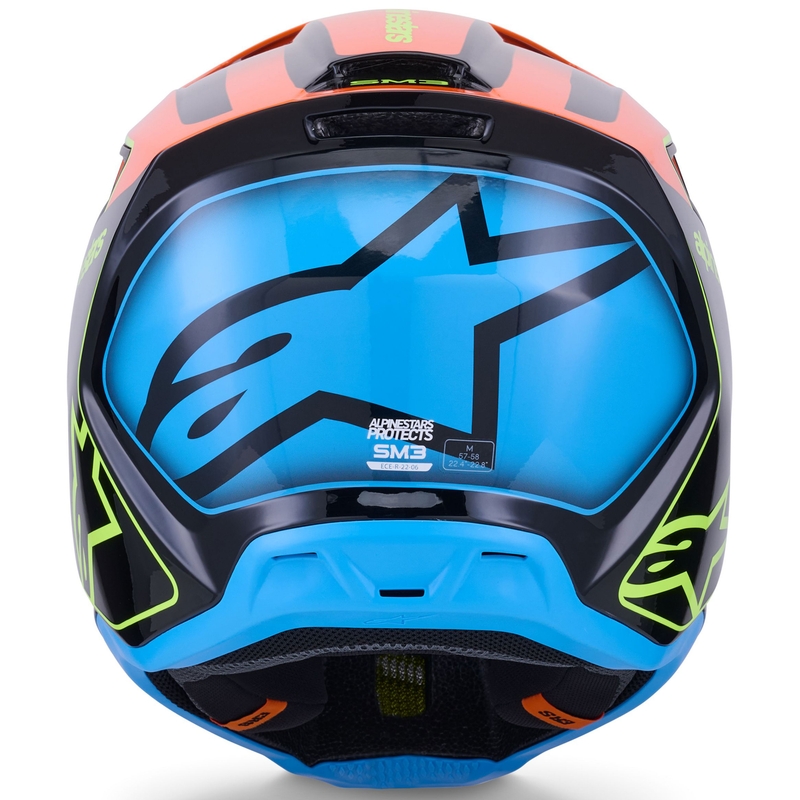 Alpinestars S-M3 Fray Motocross kypärä musta-fluo oranssi-fluo keltainen-turkoosi