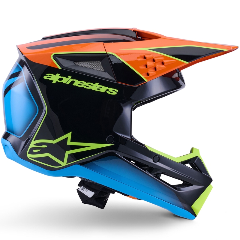 Alpinestars S-M3 Fray Motocross kypärä musta-fluo oranssi-fluo keltainen-turkoosi