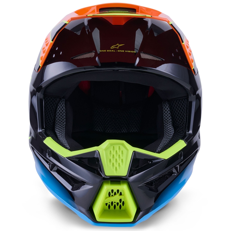 Alpinestars S-M3 Fray Motocross kypärä musta-fluo oranssi-fluo keltainen-turkoosi