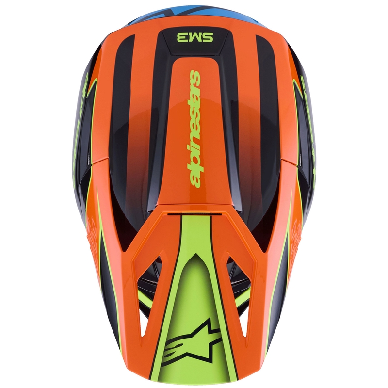 Alpinestars S-M3 Fray Motocross kypärä musta-fluo oranssi-fluo keltainen-turkoosi