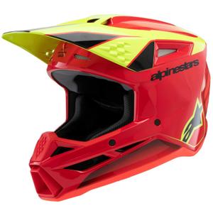Alpinestars S-M3 Fray punainen-fluo-kelta-musta motocross-kypärä