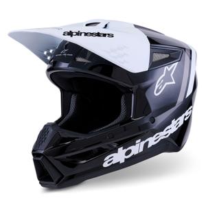 Alpinestars S-M3 Radium motocross kypärä musta, valkoinen ja harmaa