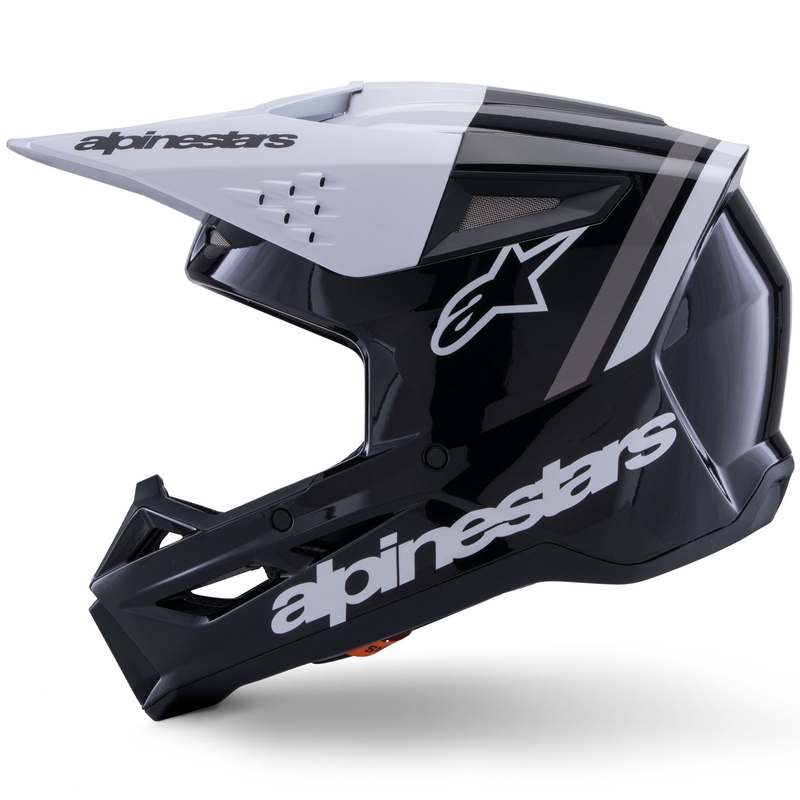 Alpinestars S-M3 Radium motocross kypärä musta, valkoinen ja harmaa