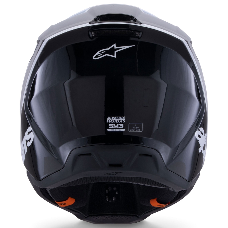 Alpinestars S-M3 Radium motocross kypärä musta, valkoinen ja harmaa
