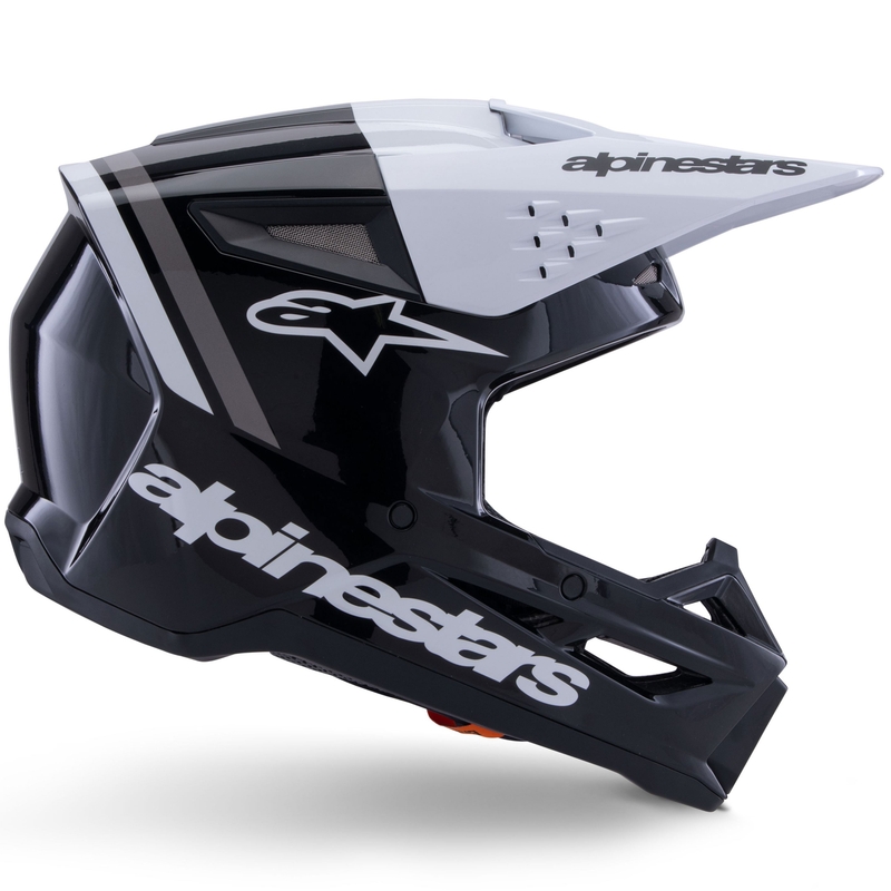 Alpinestars S-M3 Radium motocross kypärä musta, valkoinen ja harmaa