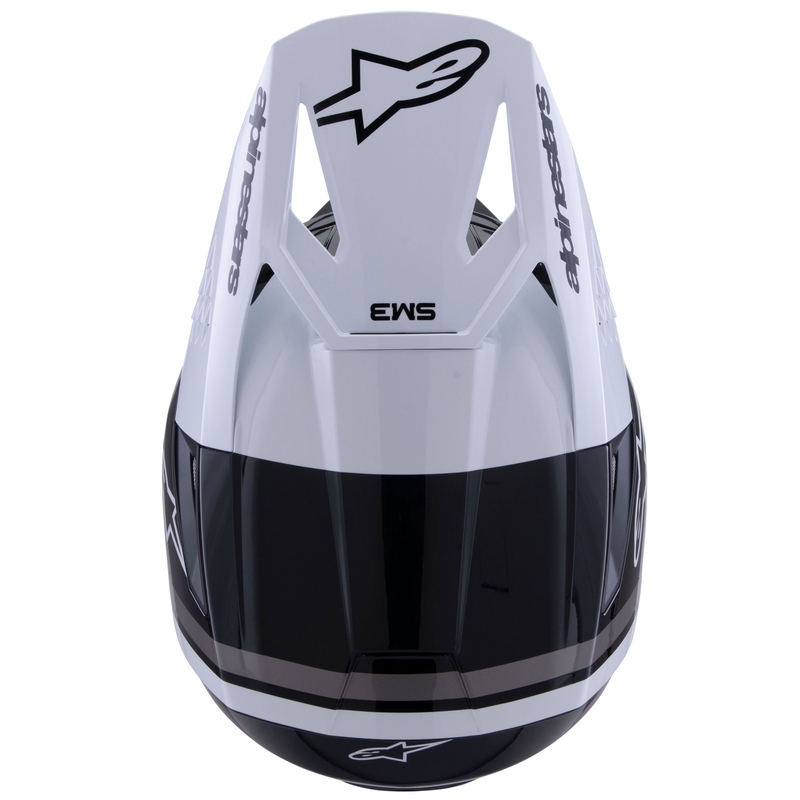 Alpinestars S-M3 Radium motocross kypärä musta, valkoinen ja harmaa