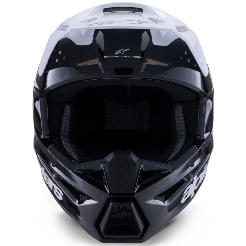 Alpinestars S-M3 Radium motocross kypärä musta, valkoinen ja harmaa