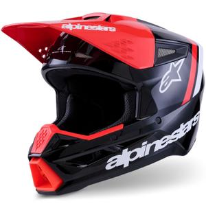 Alpinestars S-M3 Radium Motocross kypärä musta-fluo punainen-valkoinen