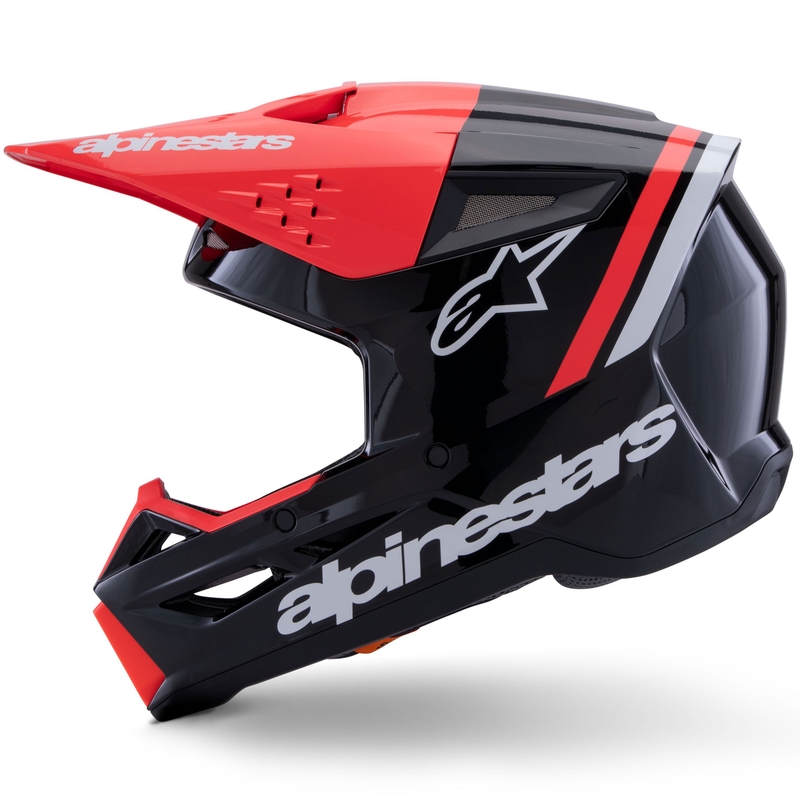 Alpinestars S-M3 Radium Motocross kypärä musta-fluo punainen-valkoinen