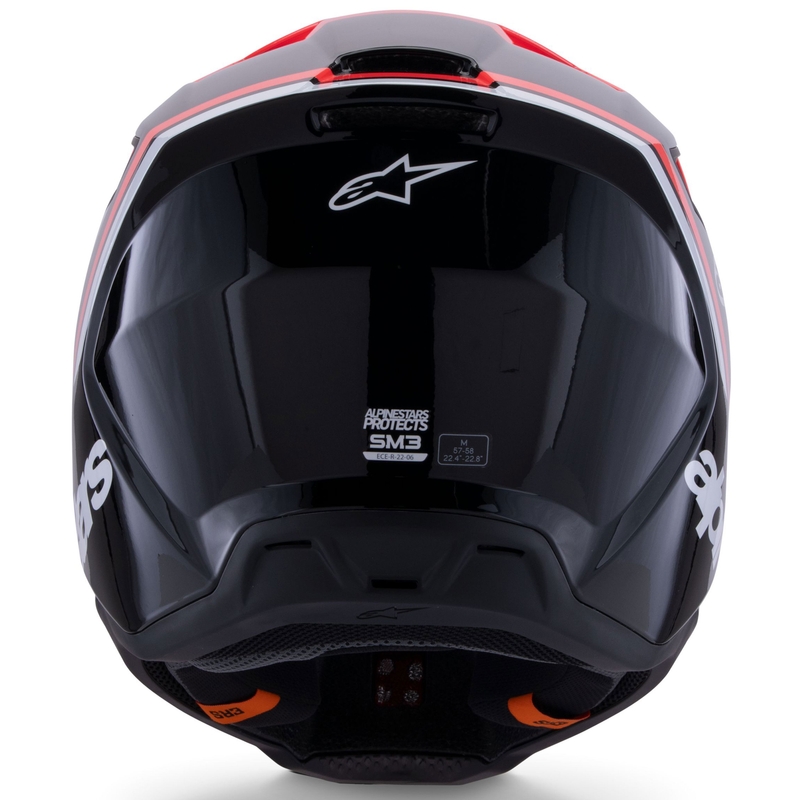 Alpinestars S-M3 Radium Motocross kypärä musta-fluo punainen-valkoinen