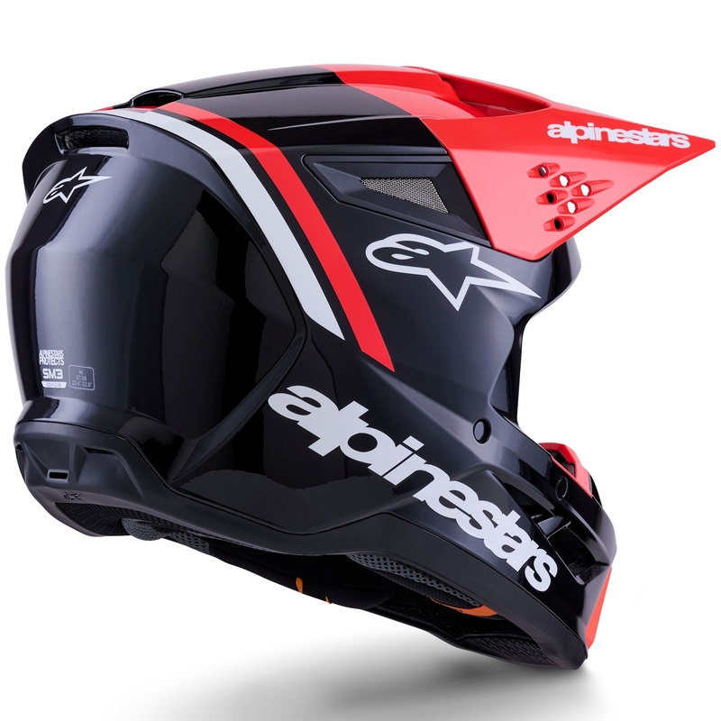 Alpinestars S-M3 Radium Motocross kypärä musta-fluo punainen-valkoinen
