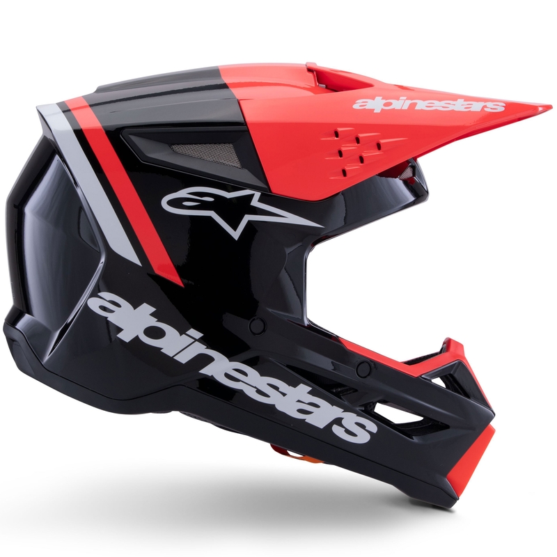 Alpinestars S-M3 Radium Motocross kypärä musta-fluo punainen-valkoinen