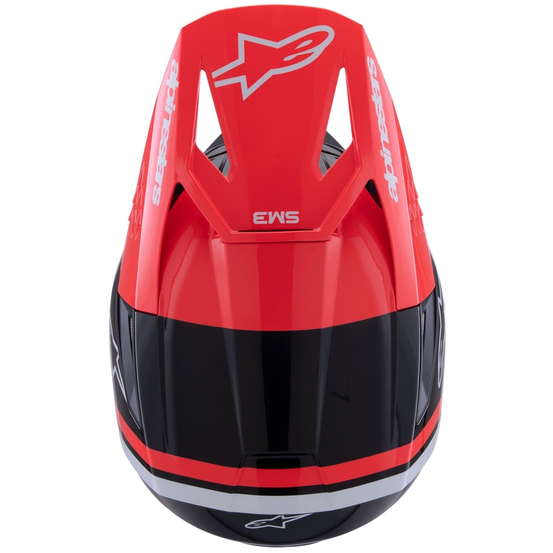 Alpinestars S-M3 Radium Motocross kypärä musta-fluo punainen-valkoinen