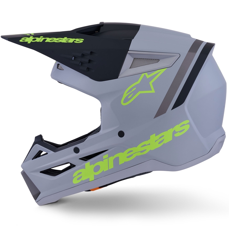 Alpinestars S-M3 Radium motocrossikypärä mattaharmaa-fluo keltainen-musta
