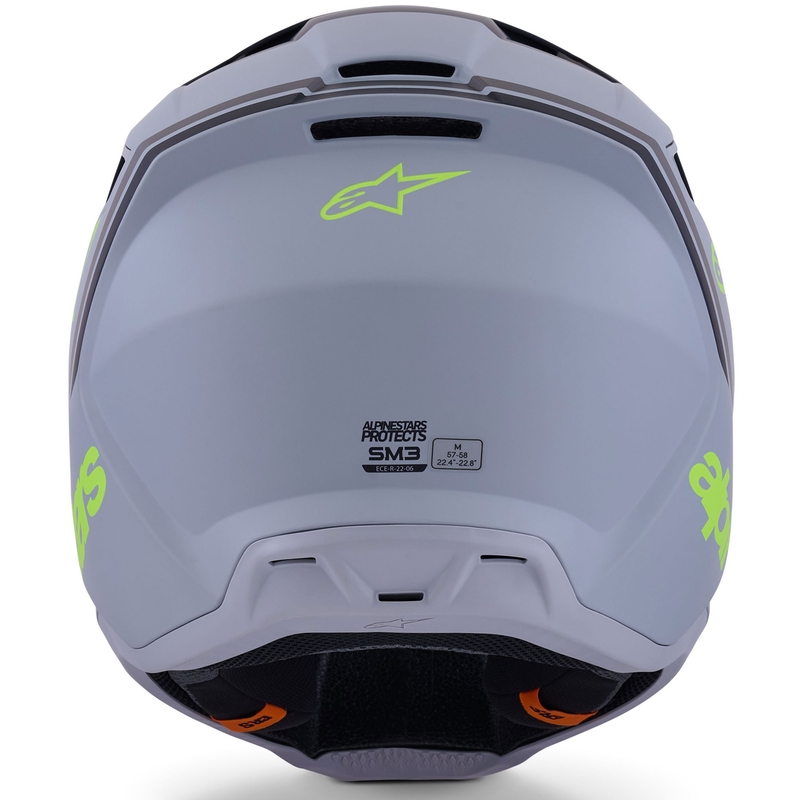 Alpinestars S-M3 Radium motocrossikypärä mattaharmaa-fluo keltainen-musta