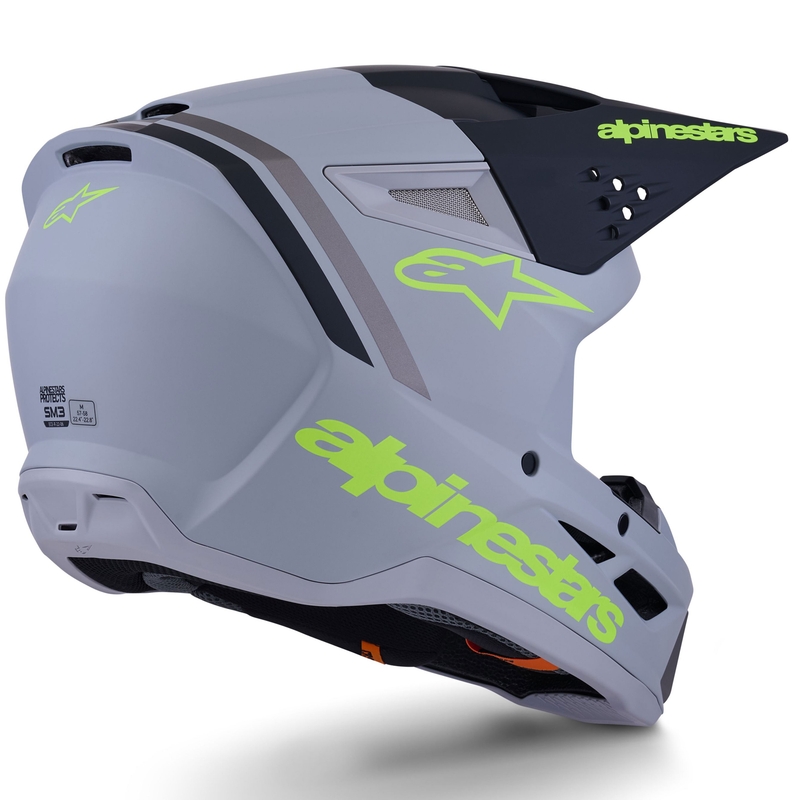 Alpinestars S-M3 Radium motocrossikypärä mattaharmaa-fluo keltainen-musta
