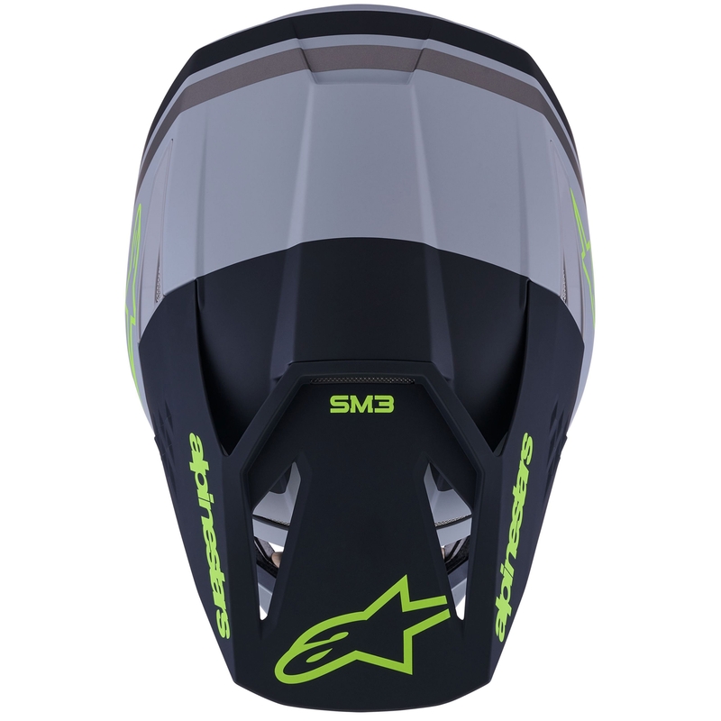 Alpinestars S-M3 Radium motocrossikypärä mattaharmaa-fluo keltainen-musta