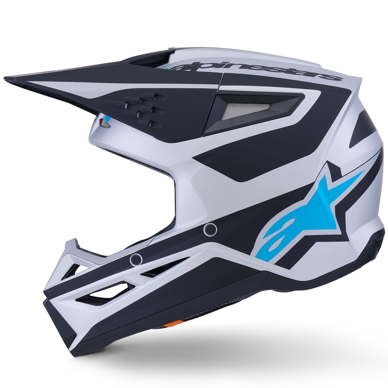 Alpinestars S-M3 Heat motocross kypärä hopea-sininen-musta matta musta