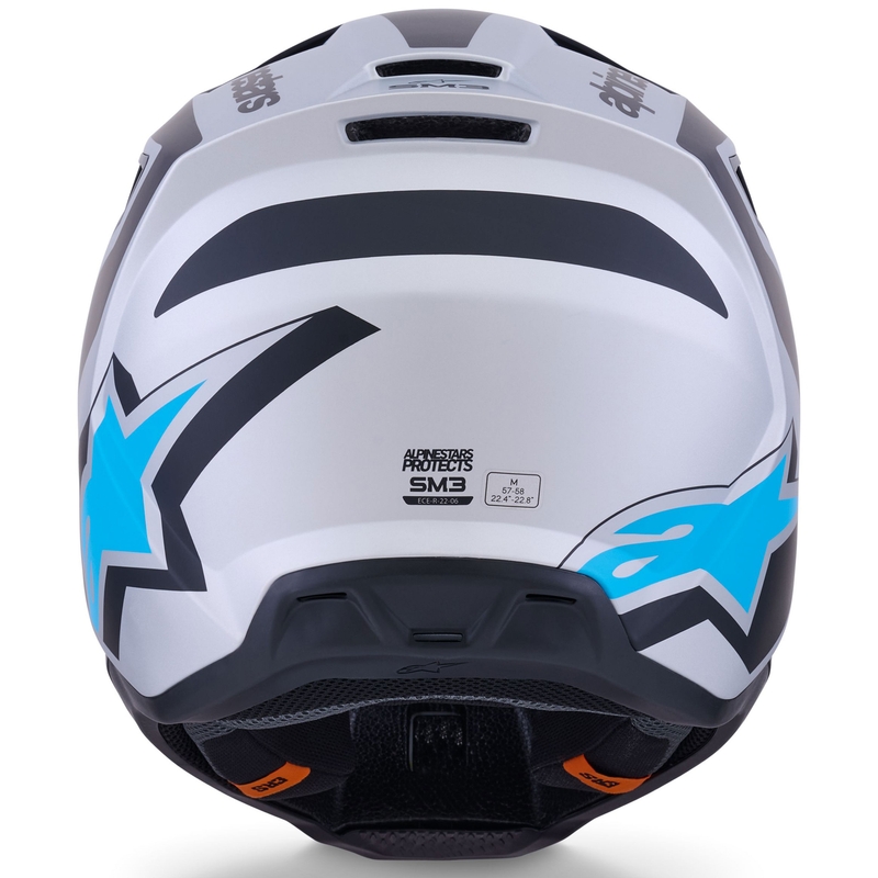 Alpinestars S-M3 Heat motocross kypärä hopea-sininen-musta matta musta