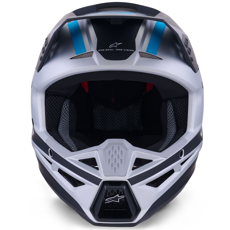 Alpinestars S-M3 Heat motocross kypärä hopea-sininen-musta matta musta