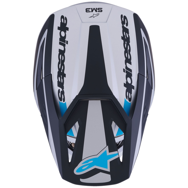 Alpinestars S-M3 Heat motocross kypärä hopea-sininen-musta matta musta