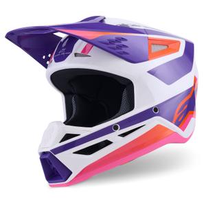 Alpinestars S-M3 Heat motocross kypärä valkoinen-violetti-pinkki