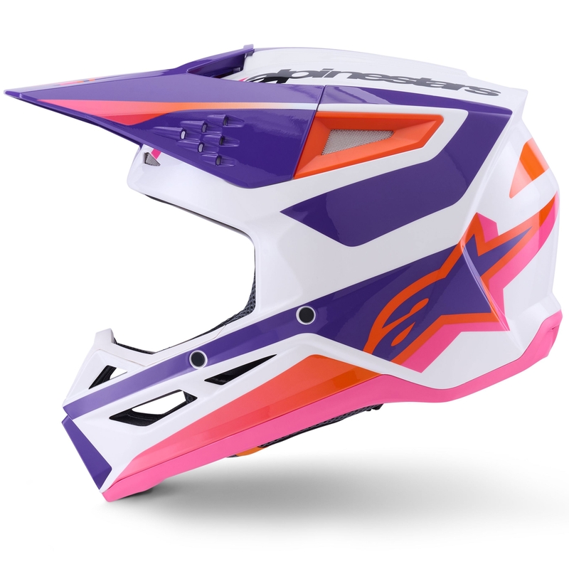 Alpinestars S-M3 Heat motocross kypärä valkoinen-violetti-pinkki