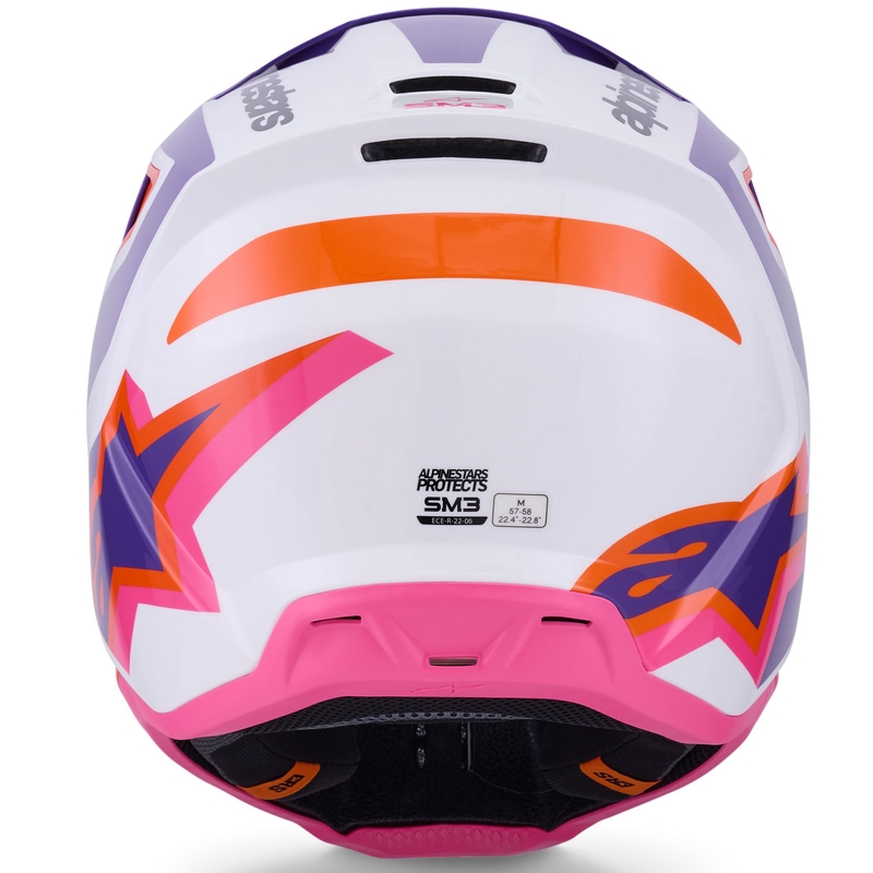 Alpinestars S-M3 Heat motocross kypärä valkoinen-violetti-pinkki