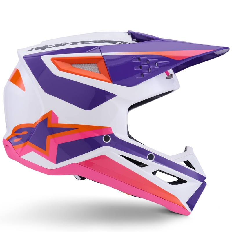 Alpinestars S-M3 Heat motocross kypärä valkoinen-violetti-pinkki