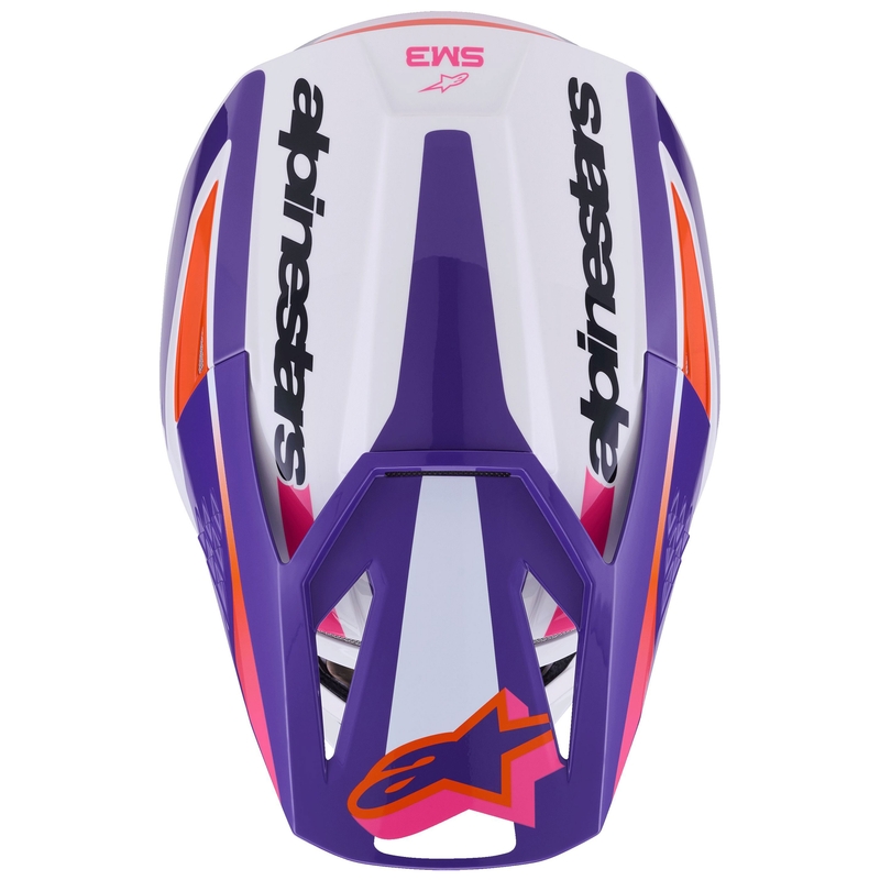 Alpinestars S-M3 Heat motocross kypärä valkoinen-violetti-pinkki