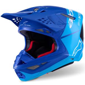 Alpinestars Supertech S-M10 Flood Motocross kypärä sininen helmiäisvalo sininen-musta-hiili-matti-kiiltävä-kiiltävä