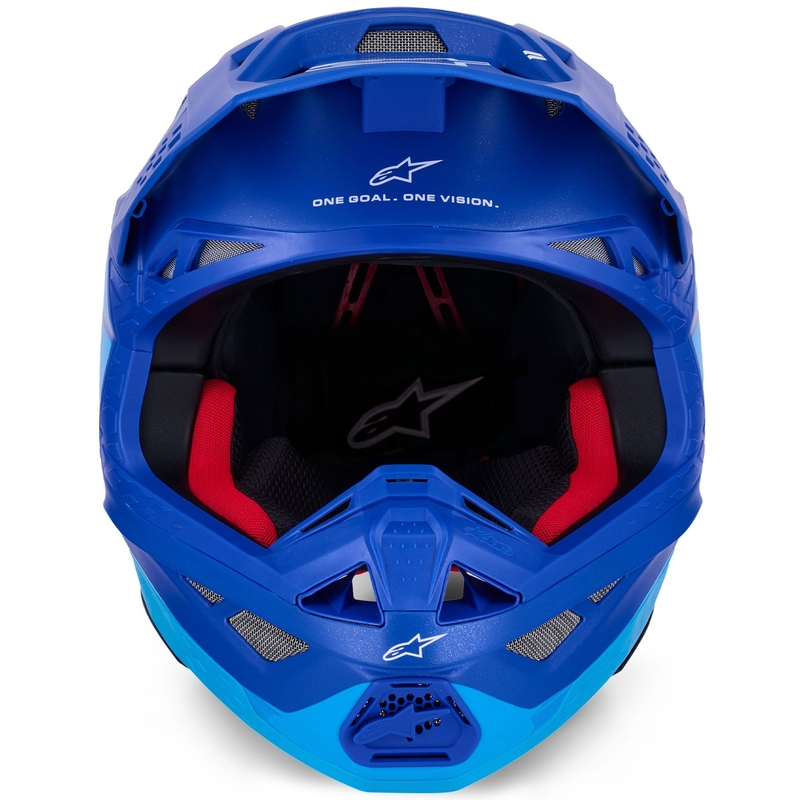 Alpinestars Supertech S-M10 Flood Motocross kypärä sininen helmiäisvalo sininen-musta-hiili-matti-kiiltävä-kiiltävä
