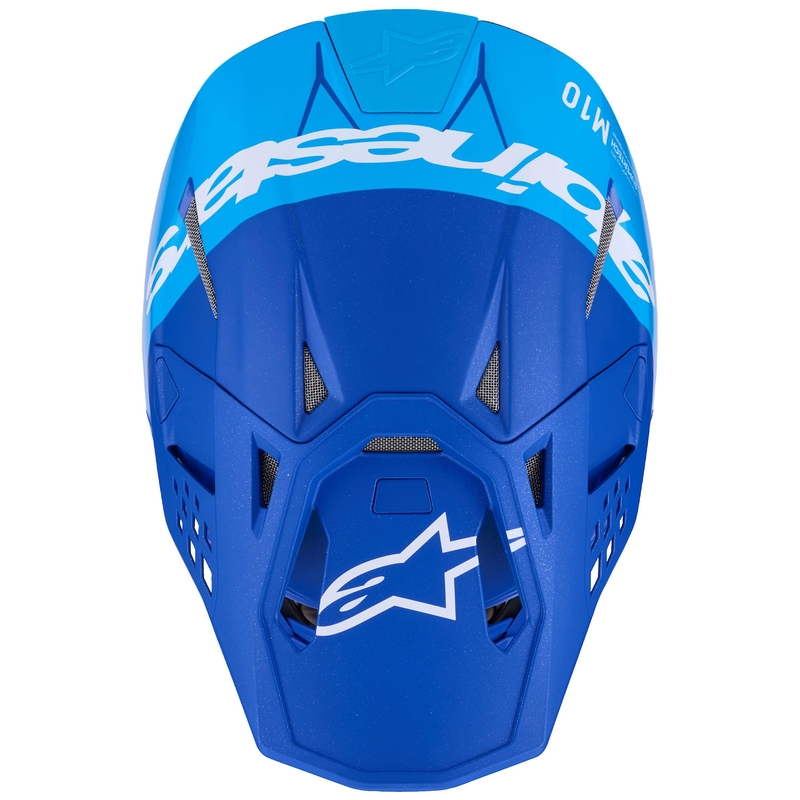 Alpinestars Supertech S-M10 Flood Motocross kypärä sininen helmiäisvalo sininen-musta-hiili-matti-kiiltävä-kiiltävä