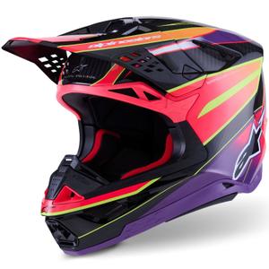Alpinestars Supertech S-M10 Era vaaleanpunainen-violetti-keltainen motocross-kypärä
