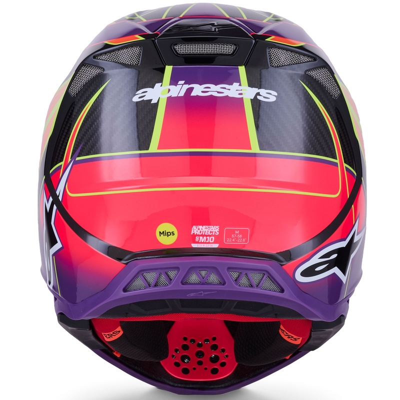 Alpinestars Supertech S-M10 Era vaaleanpunainen-violetti-keltainen motocross-kypärä