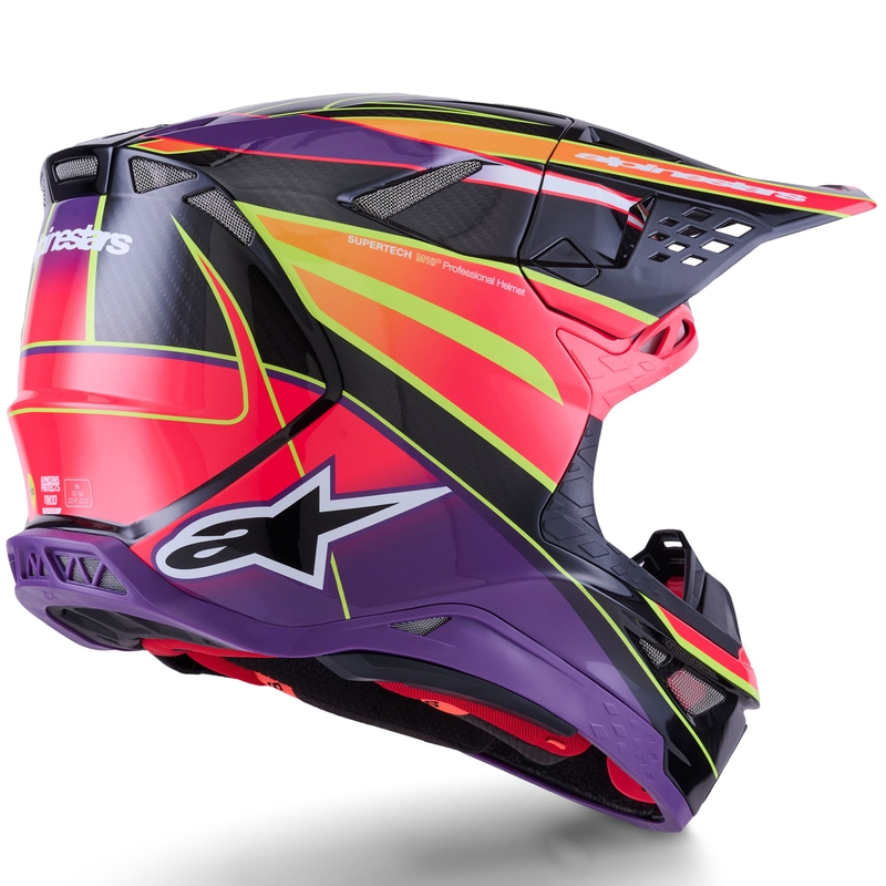 Alpinestars Supertech S-M10 Era vaaleanpunainen-violetti-keltainen motocross-kypärä
