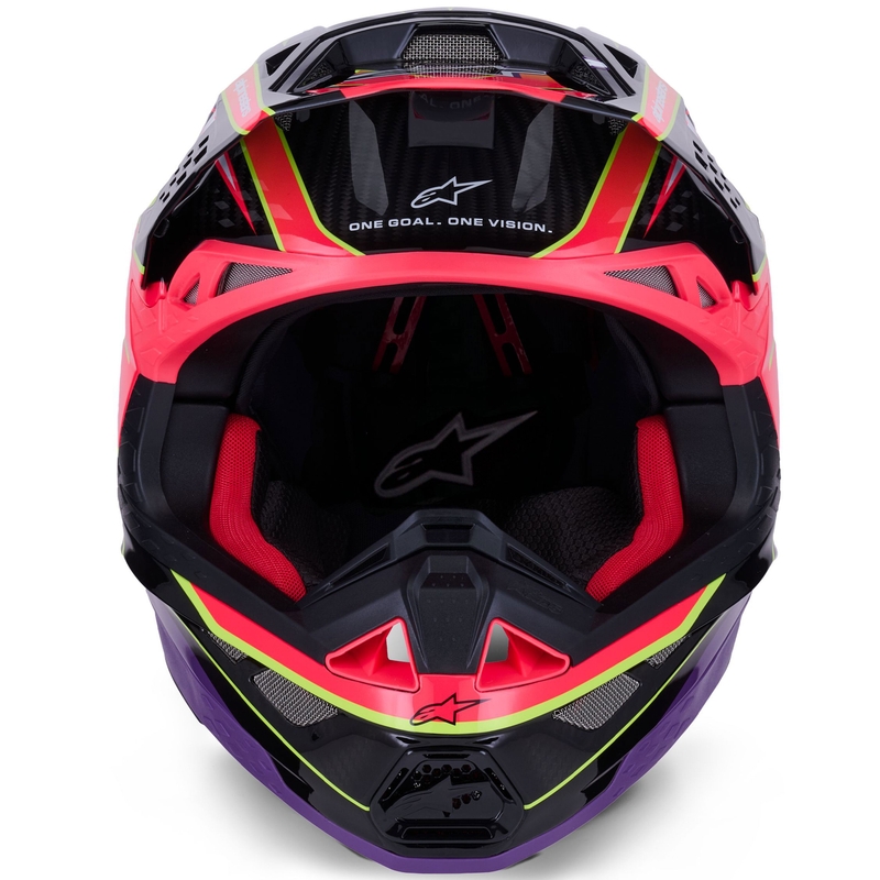 Alpinestars Supertech S-M10 Era vaaleanpunainen-violetti-keltainen motocross-kypärä