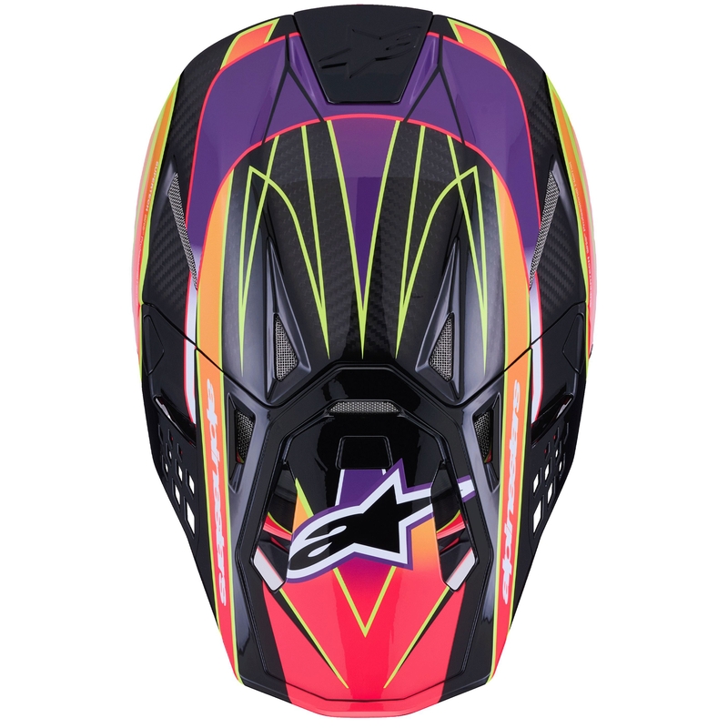 Alpinestars Supertech S-M10 Era vaaleanpunainen-violetti-keltainen motocross-kypärä