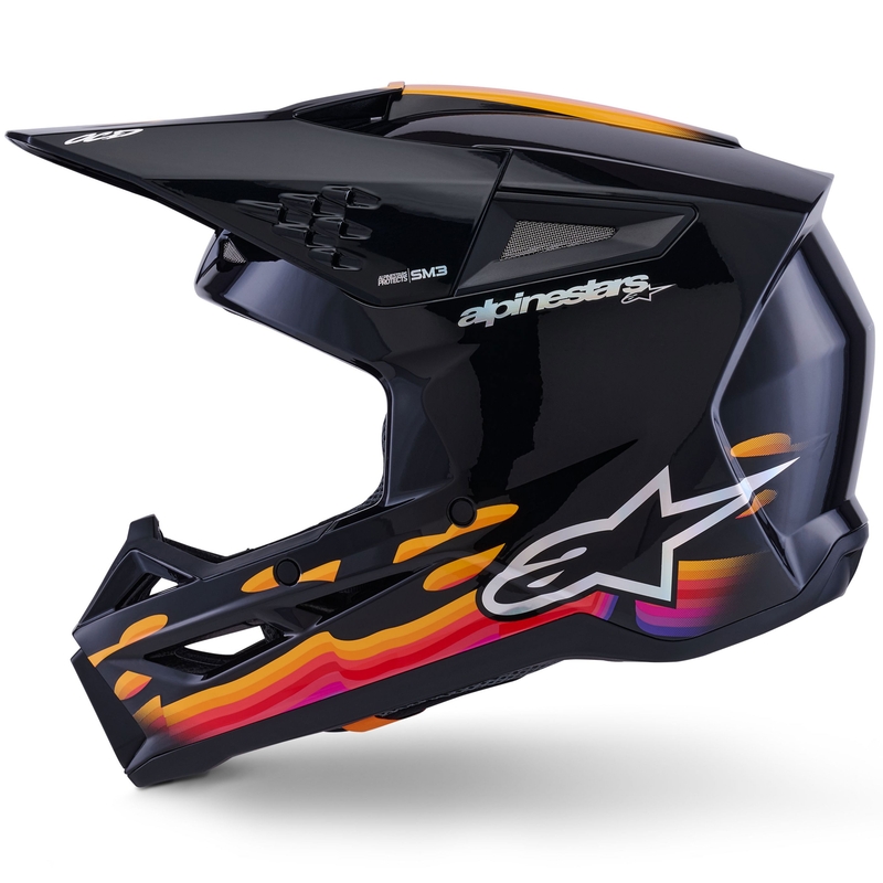 Alpinestars S-M3 Force Musta-kelta-punainen-valkoinen motocross-kypärä