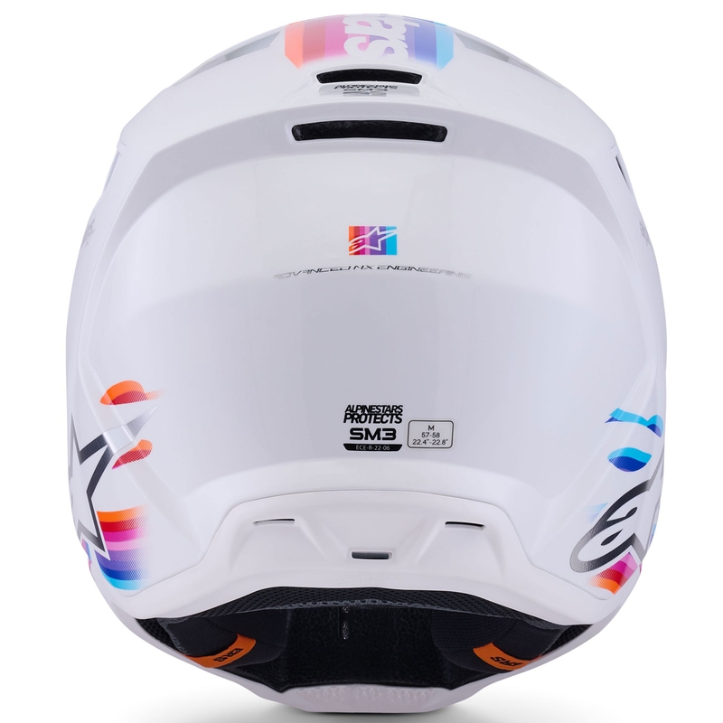 Alpinestars S-M3 Force motocross kypärä valkoinen-keltainen-vaaleanpunainen-violetti