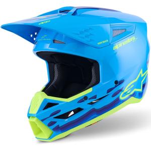Alpinestars S-M3 Force sini-fluo-keltainen motocross-kypärä