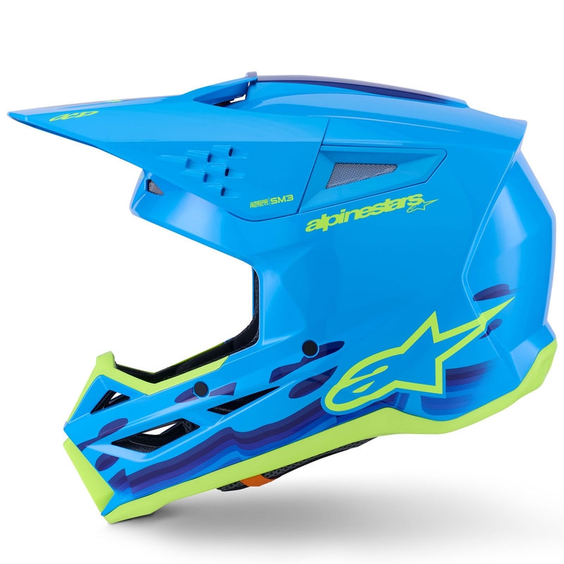 Alpinestars S-M3 Force sini-fluo-keltainen motocross-kypärä