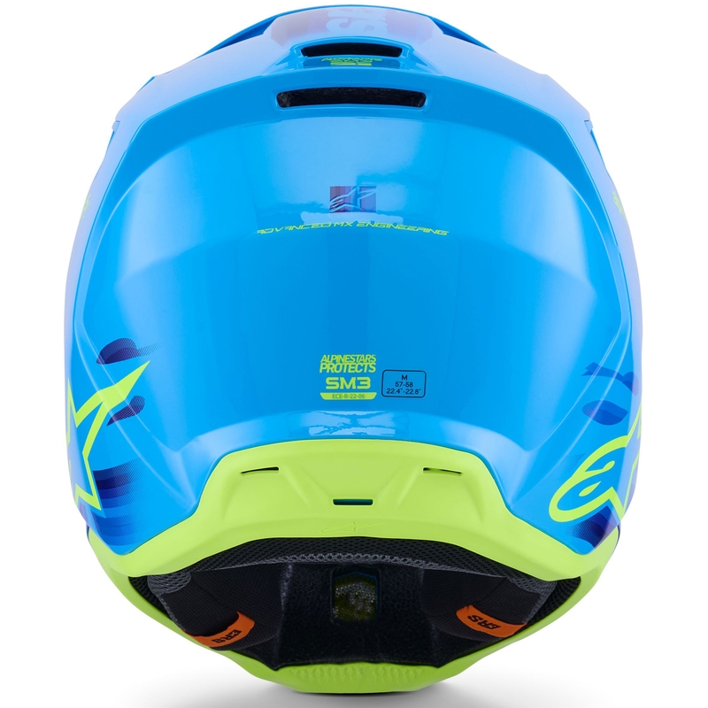 Alpinestars S-M3 Force sini-fluo-keltainen motocross-kypärä