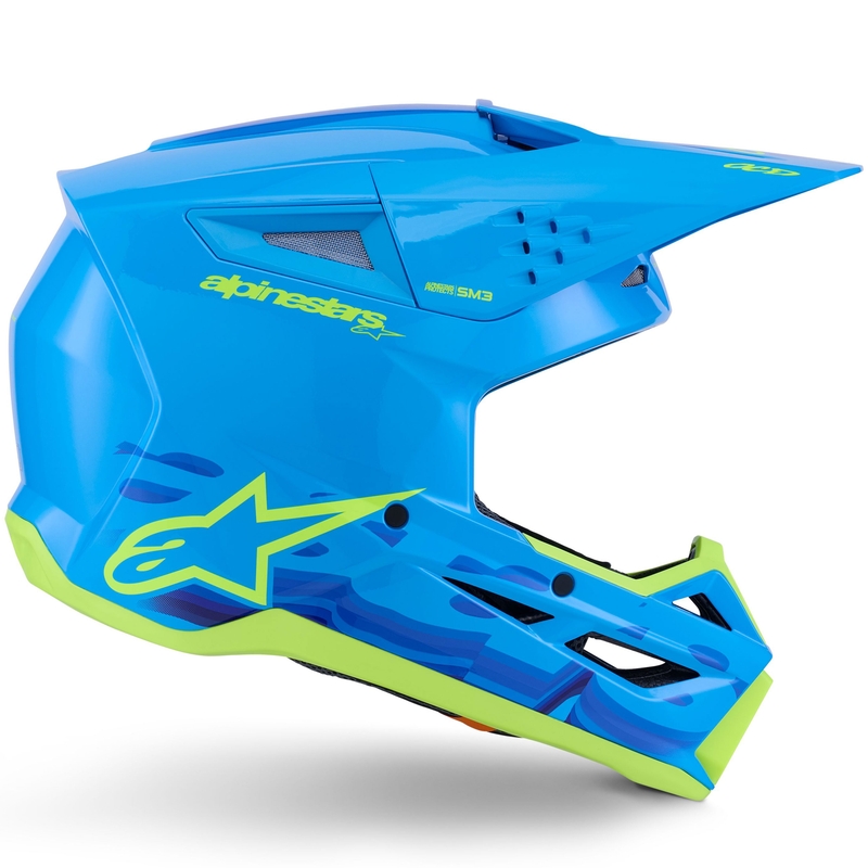Alpinestars S-M3 Force sini-fluo-keltainen motocross-kypärä